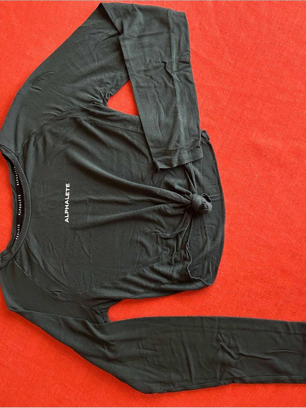 Alphalete Black Long Sleeve Knot Tee